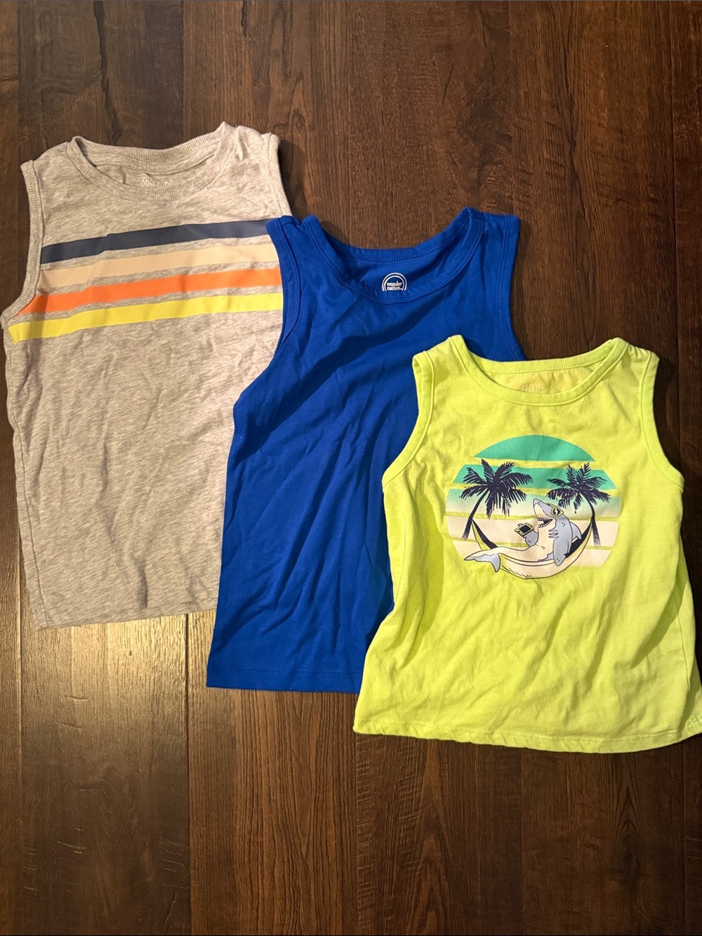 wonder nation 3-Pack Tank Tops - Blue, Gray, Lime Green
